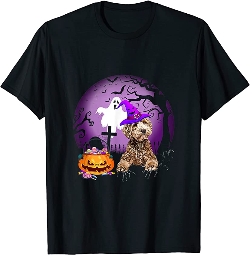 Labradoodle Dog Candy Pumpkin Halloween Lover T-Shirt