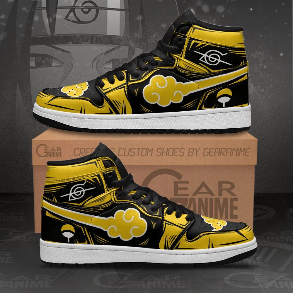 Akatsuki Sneakers Yellow Custom Naruto Anime Shoes Unisex Men Women