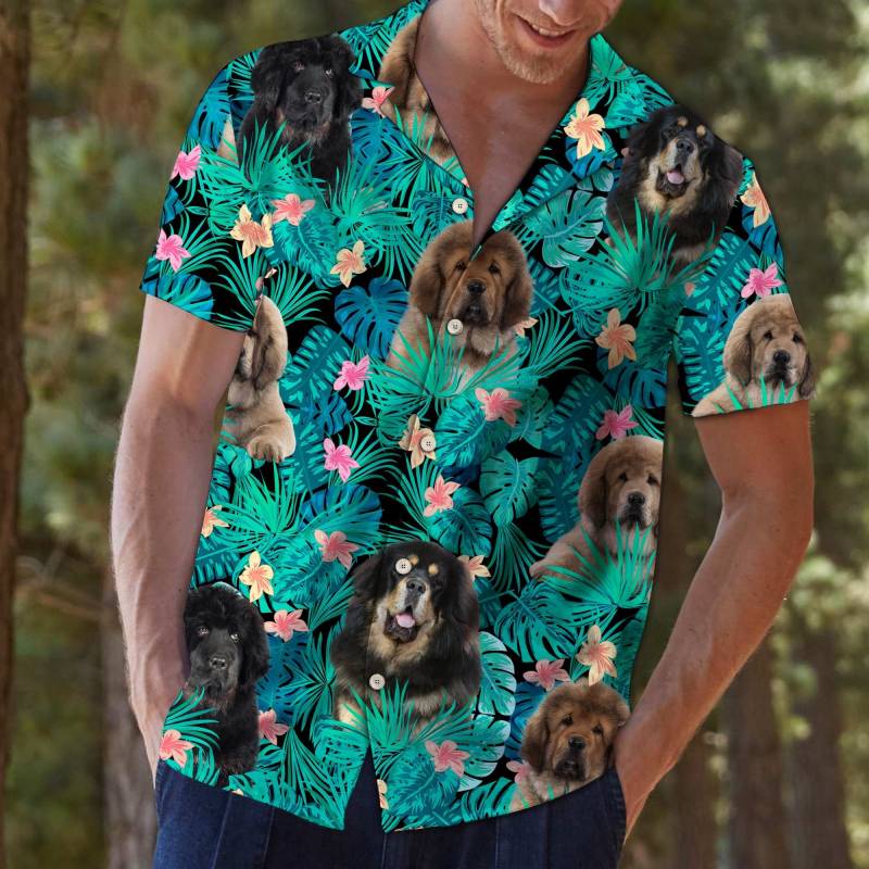 Artsyhomes Tibetan Mastiff Tropical Hawaiian Ha18584