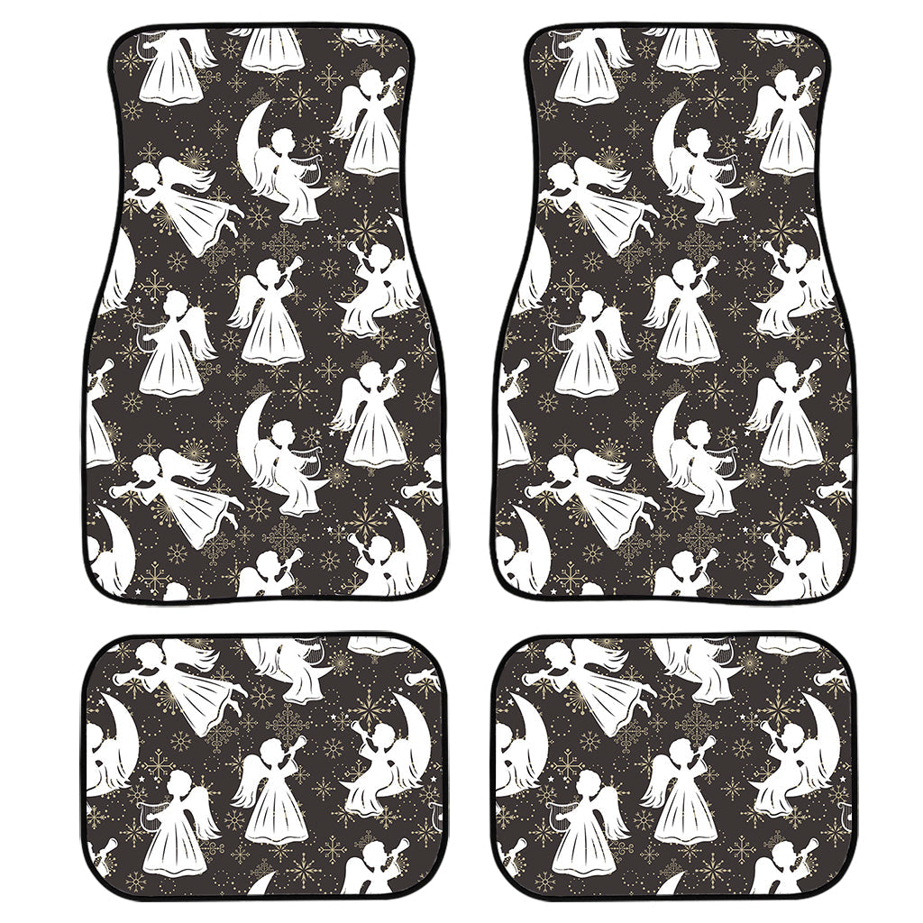 Angel And Snowflake Pattern Print Front And Back Car Floor Mats, Front Car Mat