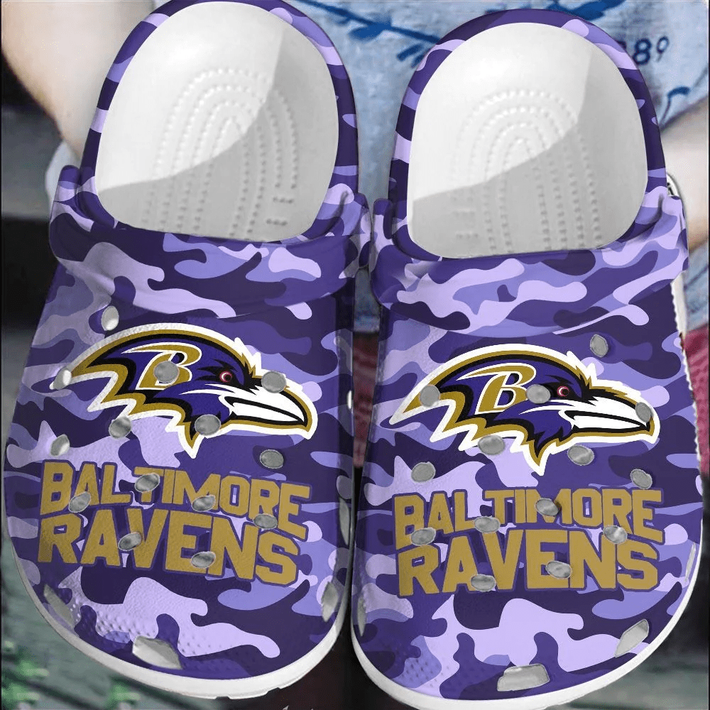 NFL Baltimore Ravens Football Crocss Shoes Clogs Crocband Comfortable For Men Women