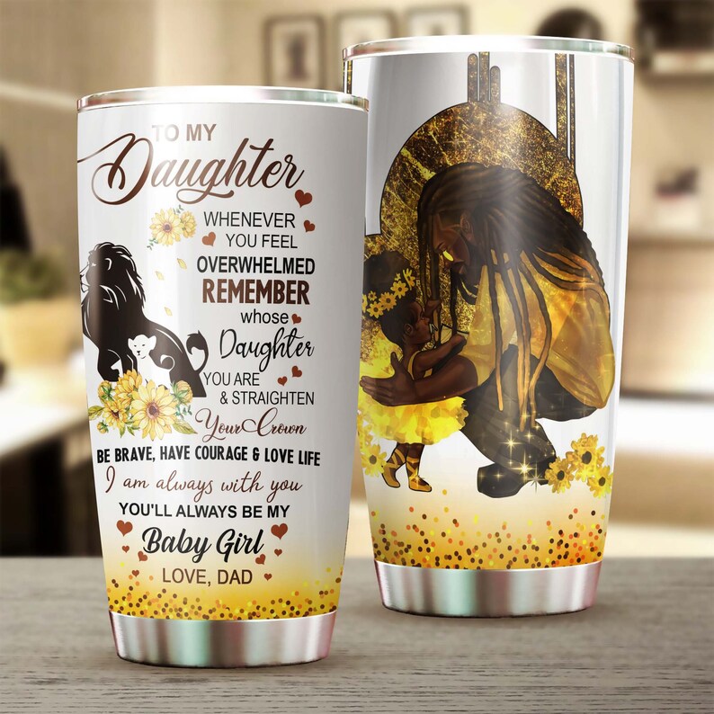 Afro Dad To Daughter I’M Always With You Be Brave Tumbler-Birthday Gift Christmas Gift Father’S Day Gift For Daughter From Dad