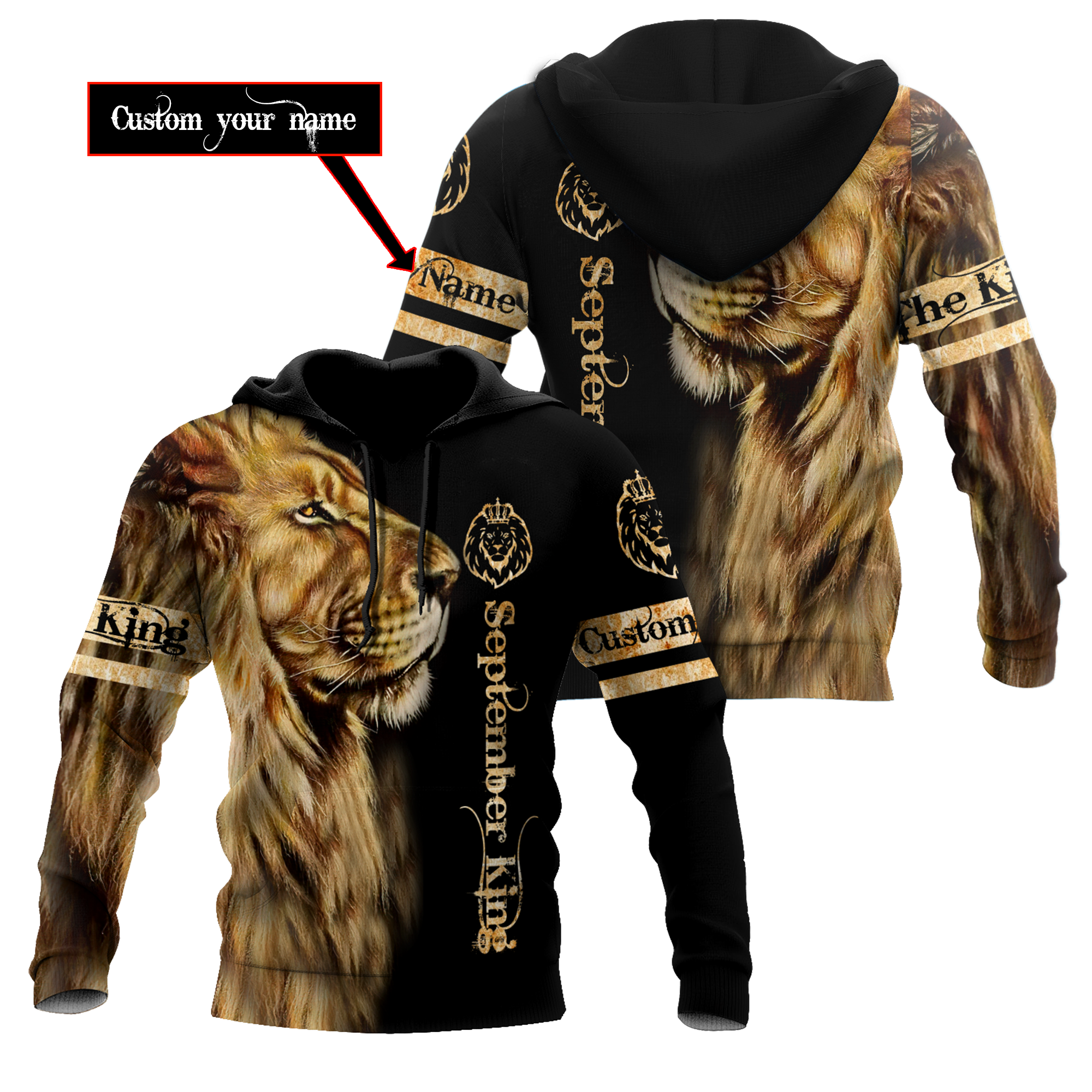 September King Lion Custom Name 3D All Over Print | For Men & Women | Adult | Cn1385