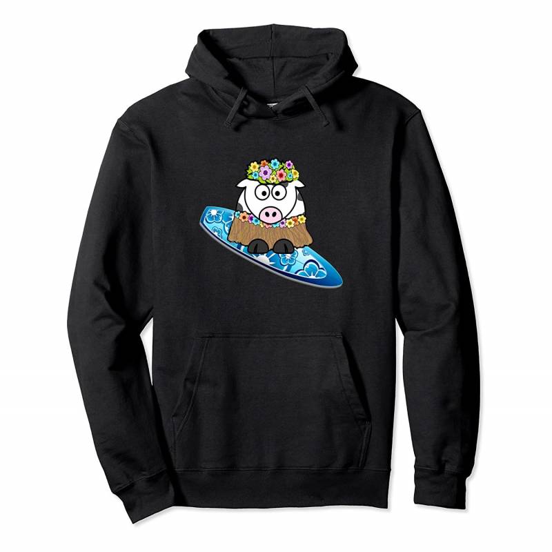 Aloha Hawaii Surfer Cow Hawaiian Hula Animal Pullover Hoodie, T Shirt, Sweatshirt