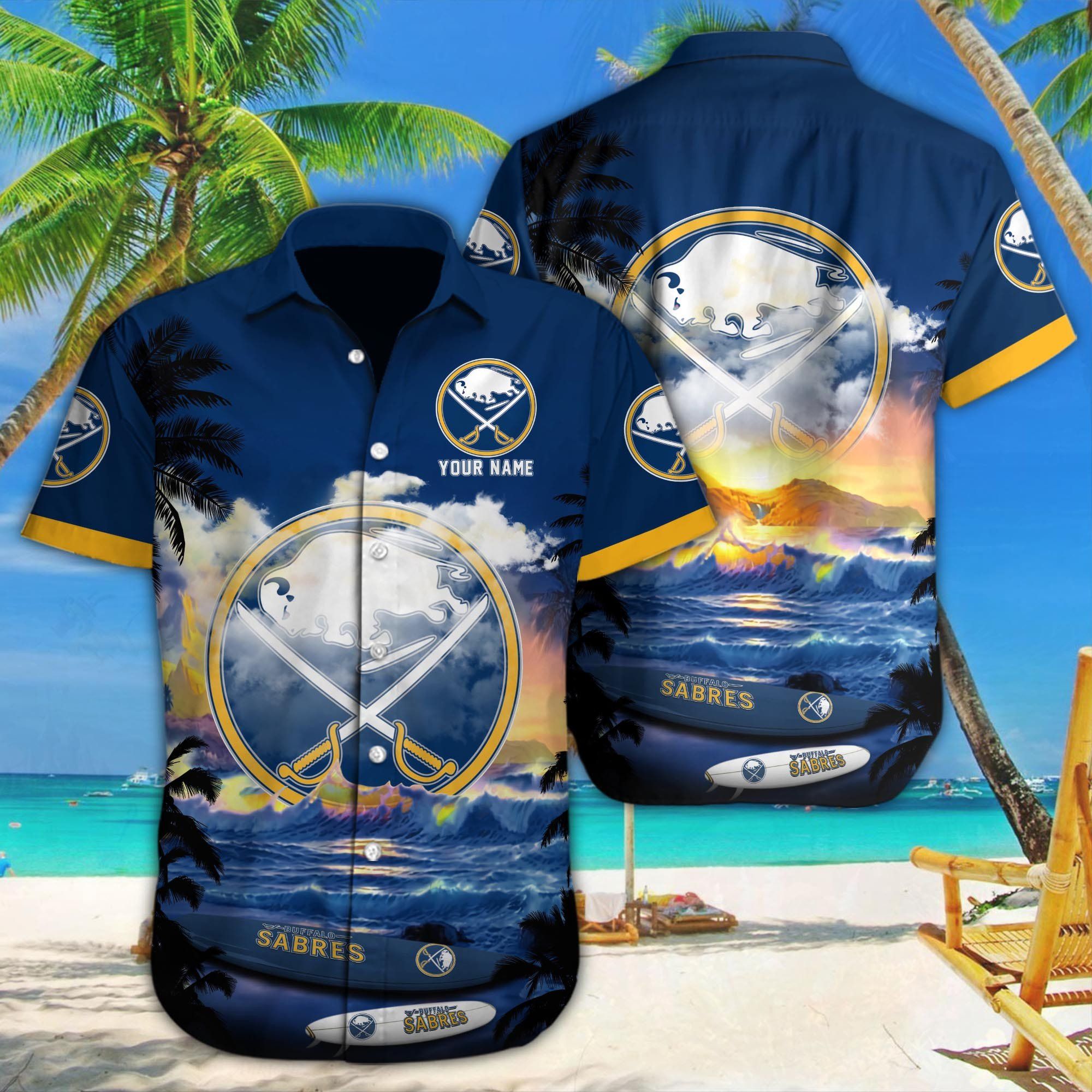 Buffalo Sabres Custom Triumph Reverberates In Hawaiian Tee