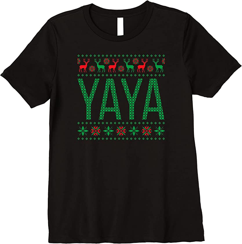 Womens Xmas Matching Outfits for Holiday Party Yaya Ugly Christmas Premium T-Shirt