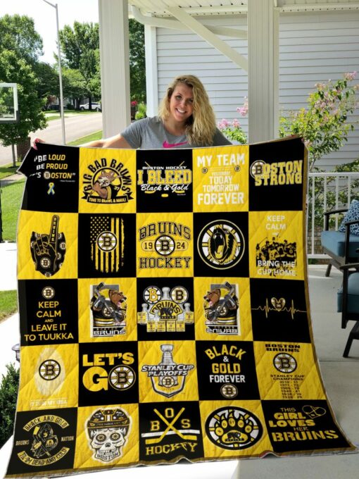 Boston Bruins 2 Quilt Blanket Bh92