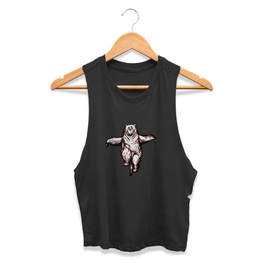 Polar Bear Illustration Animal Art Birthday Gift CPY Womans Crop Tanktop Tee