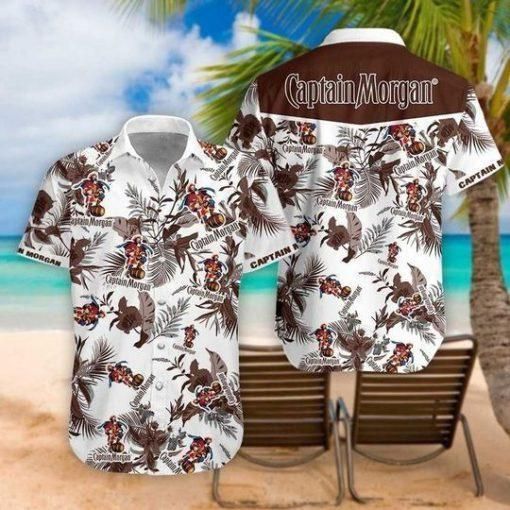 Captain Morgan Hawaii Shirt White Men Women Beach Wear Short Sleeve Ha110884