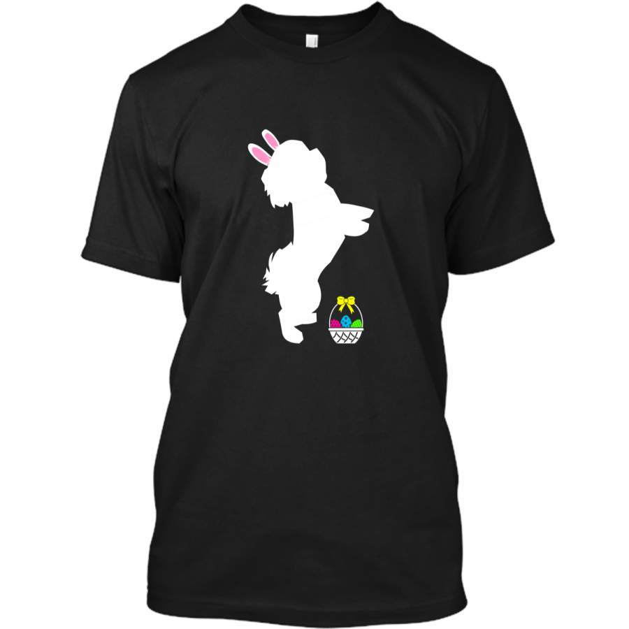 Bichon Frise Easter Bunny Dog Silhouette T-Shirt Custom Ultra Cotton