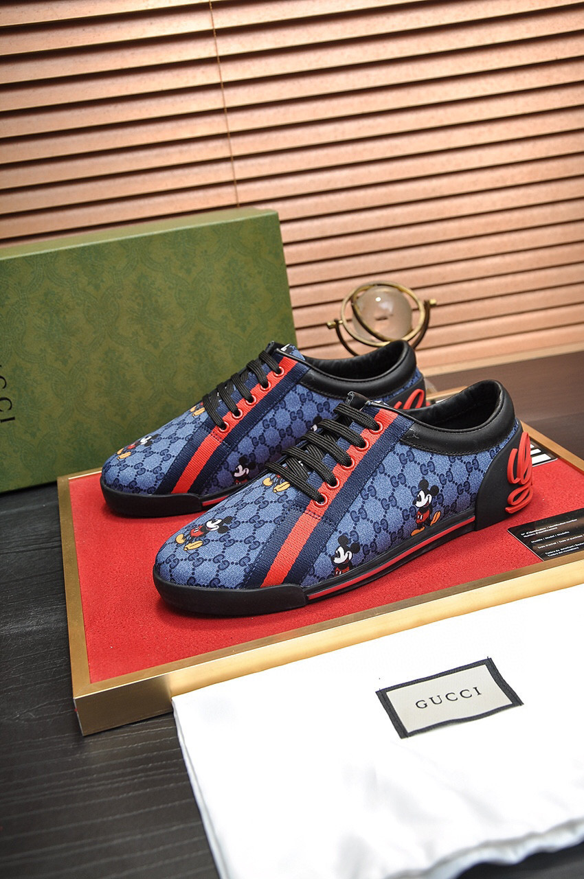 Disney x Gucci GG Monogram Low ‘Blue’ Shoes Sneakers, Men SNK297942743