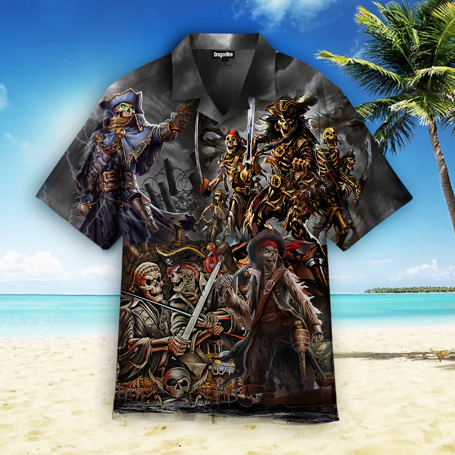 Oragontee Amazing Pirate Skull Hawaii Shirt For Men Women Adult Ha36399