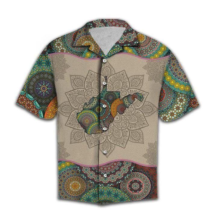 Awesome West Virginia Mandala Aloha Hawaiian Shirt Colorful Short Sleeve Summer Beach Casual Shirt For Men And Women