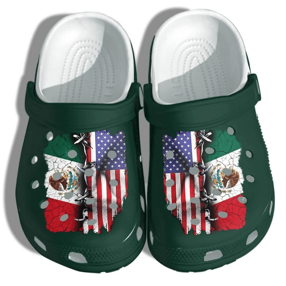 Mexico America Flag Shoes Crocss Shoes Gifts For Women Men Mexican Us For Men Women Kids