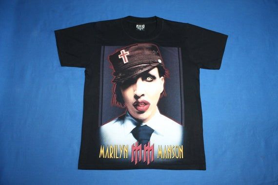 2000S Marilyn Manson Shirt Industrial Metal Industrial Rock Alternative Metal Hard Rock Glam Rock Shock Rock Men S Shirt