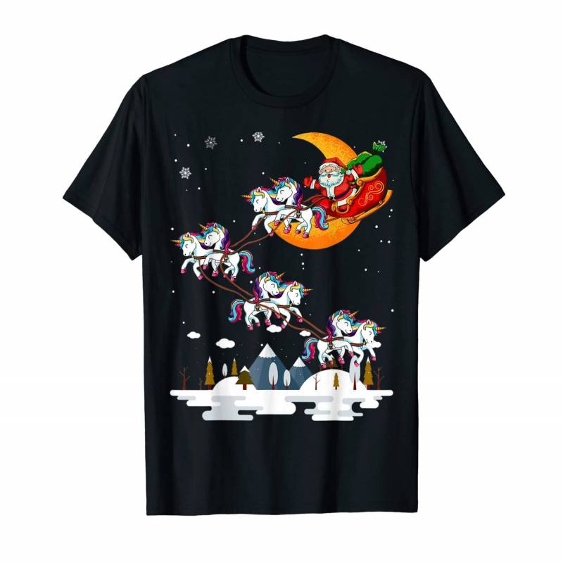 Unicorn Tree Christmas Sweater Xmas Pet Animal Lover Gifts T-shirt