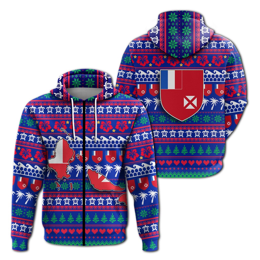 Wallis And Futuna Christmas Zip Hoodie – Ugly Christmas – Lt12