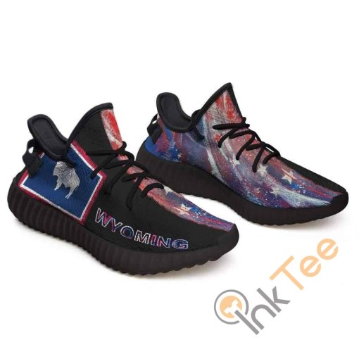 Wyoming Custom Shoes Personalized Name Yeezy Sneakers