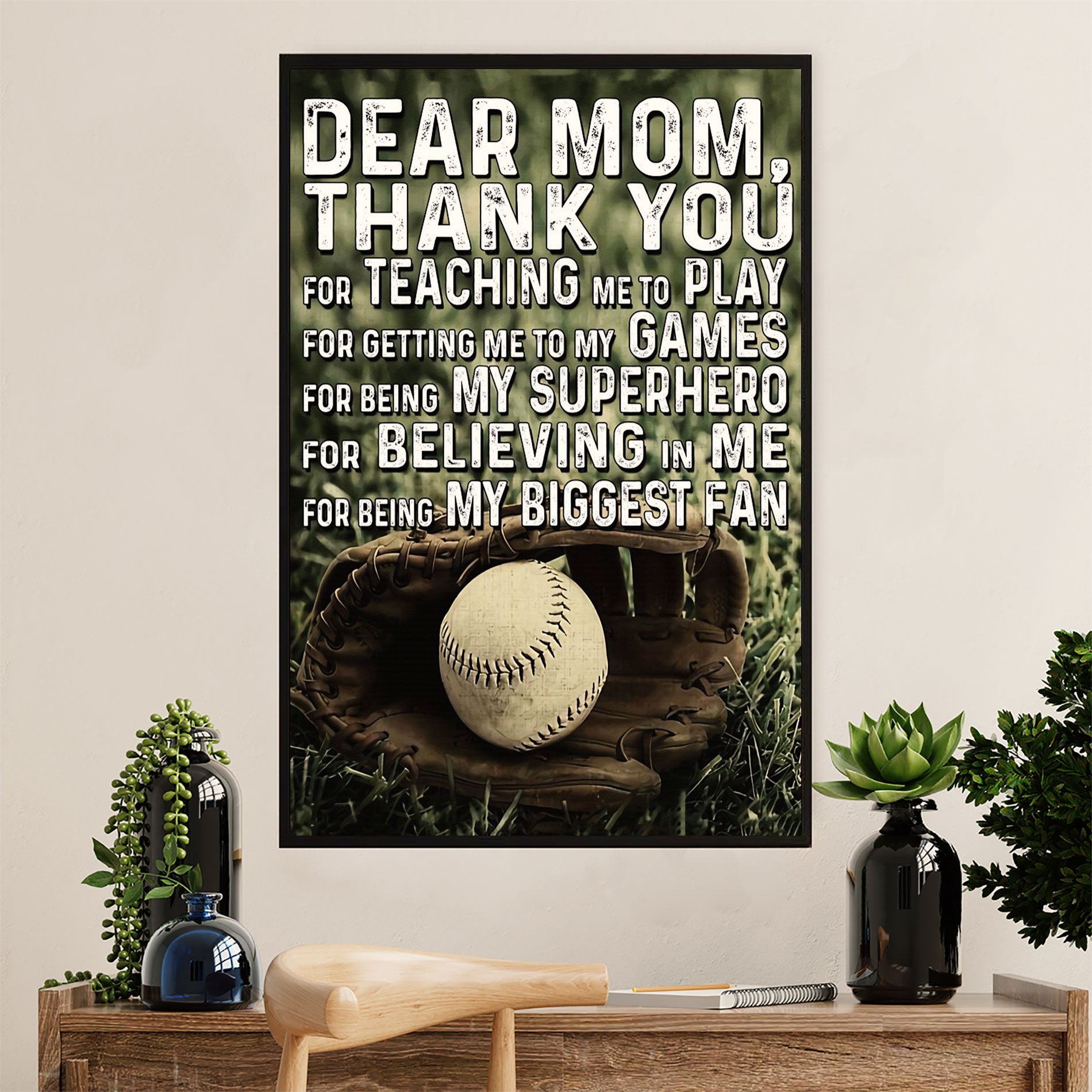 Baseball Canvas Wall Art Prints | From Son/Daughter To Mom | Home Décor Gift For Baseball Player