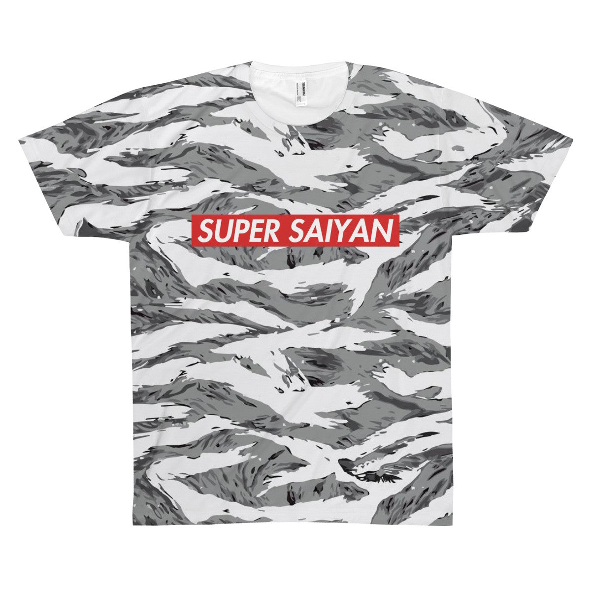 Dragon Ball Super Saiyan Snow Tiger Stripe Goku Kanji T-shirt