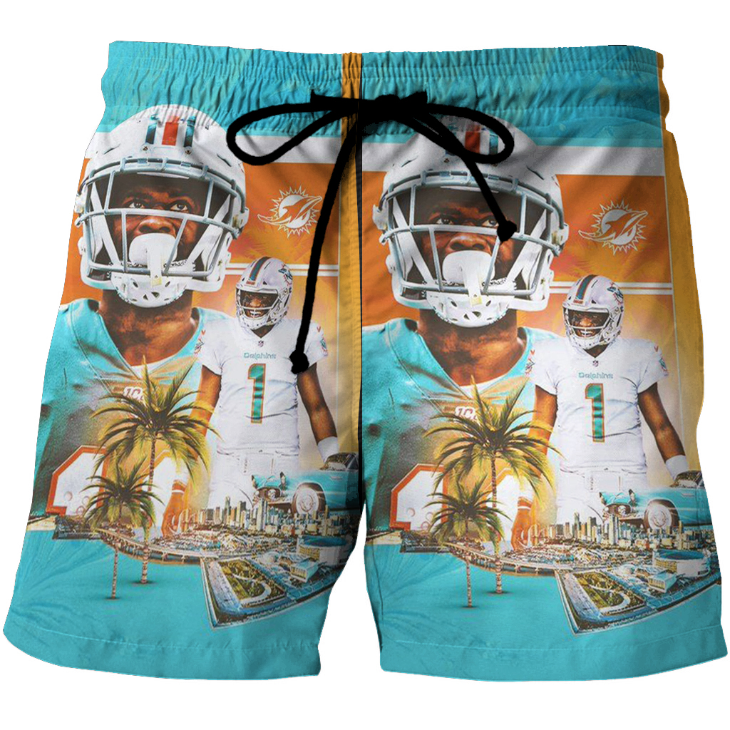 Miami Dolphins Players8 3D All Over Print Summer Beach Hawaiian Short