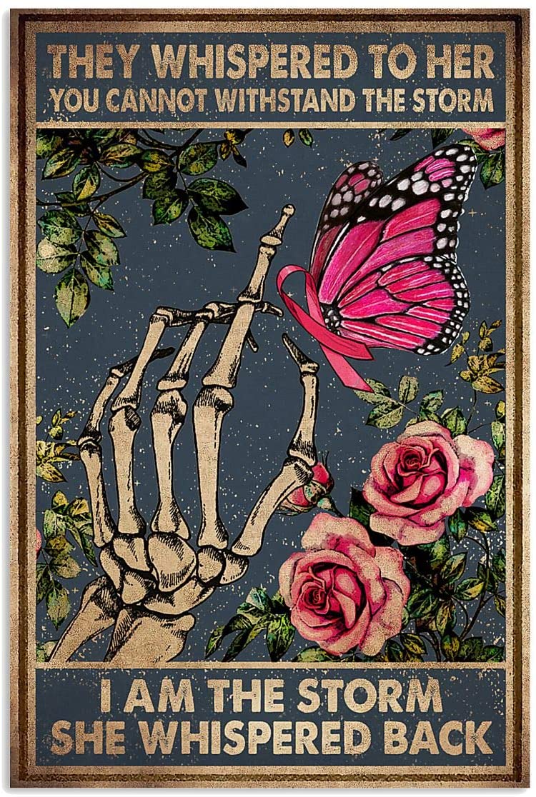 Skeleton Hand Bond Pink Rose Butterfly They Whispered To Her Proud Canvas And Poster, Canvas Prints, My Poster Wall, Canvas Wall Art, Wall Decor Visual Art, Halloween Gift, Happy Halloween