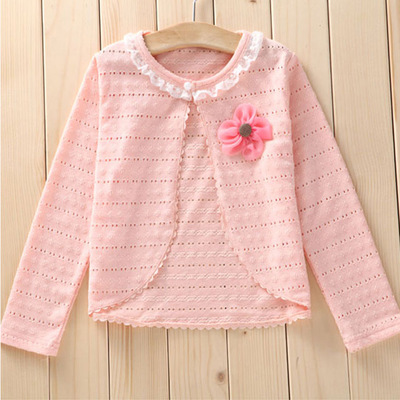 Thin Cotton Cardigan For Girls Full-Sleeve Girls Cardigan 2-8T Top Girl Clothing Sweaters Summer Knitting Kids Outer Wear Jacket alx