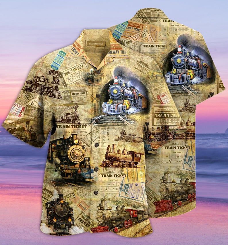 Train Locomotive Multicolor Nice Design Hawaii Shirt Ha98282