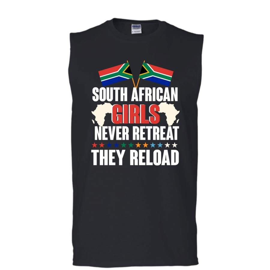 South African Girls Never Retreat T Shirt, Coolest South African Girls T Shirt, Cool T Shirt (Men’s Cotton Sleeveless)