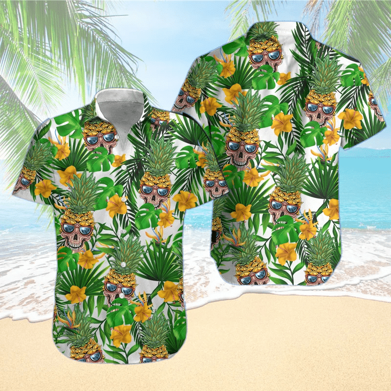 Order Hawaii Aloha Shirts Skull Pineapple Tropical Ha54199