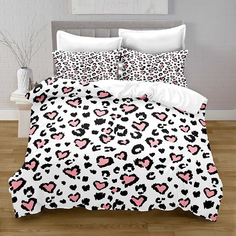 3D Printing Leopard Print Style Cover With Pillowcase Bedroom Decoration Queen Size Bedding Bedroom Set King Size Bed Duvet Covers