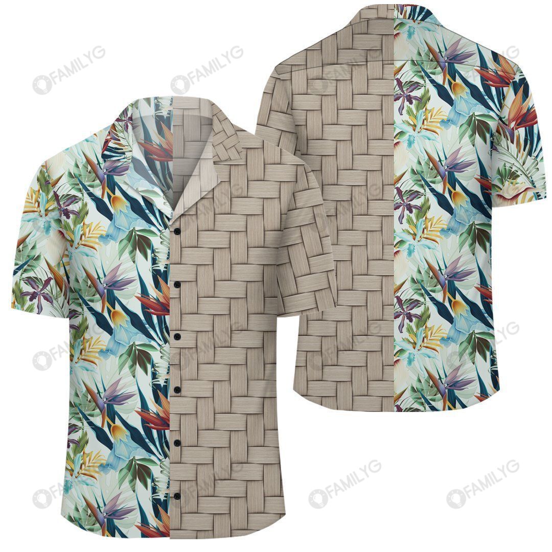 Tropical Flower Plant And Leaf Pattern Lauhala Moiety Hawaiian Shirt Summer Hawaiian For Men, Women, Couple