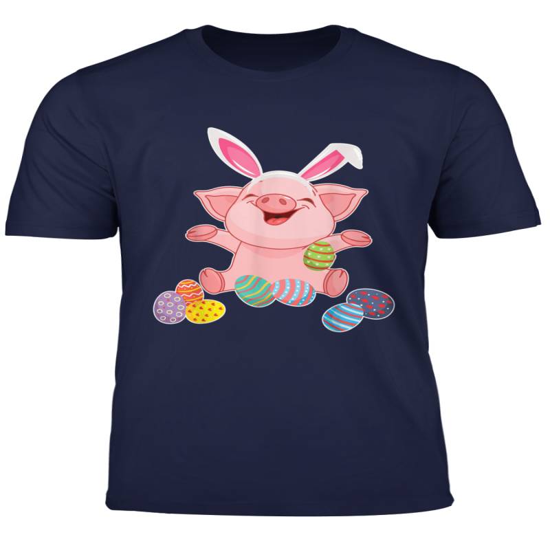 Pig And Bunny Rabbit Hat Playing Easter Eggs Happy Day Shirt