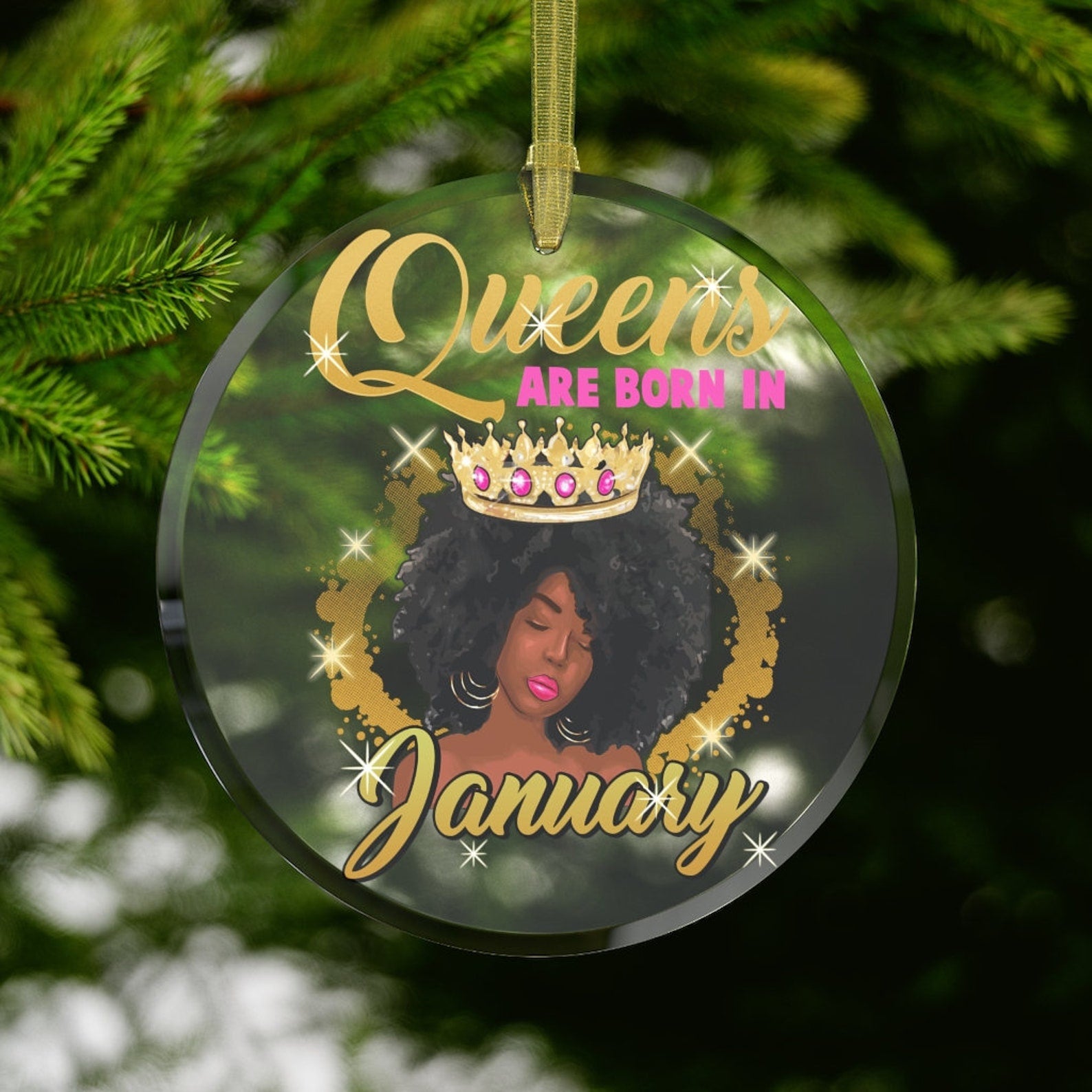 January Black Queen Birthday Black Girl Black Woman Gifts Black Women ...