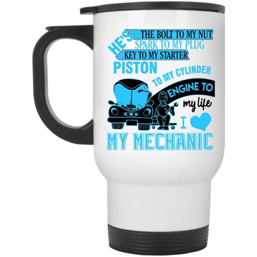 Cool Couple Travel Mug, I Love My Mechanic Mug