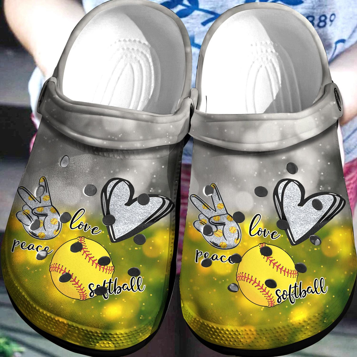 Softball Crocss Shoes Clogs – Girl Love Peace Softball Bekind Custom Crocss Shoes Clogs Gift For Softball Players For Men Women Kids