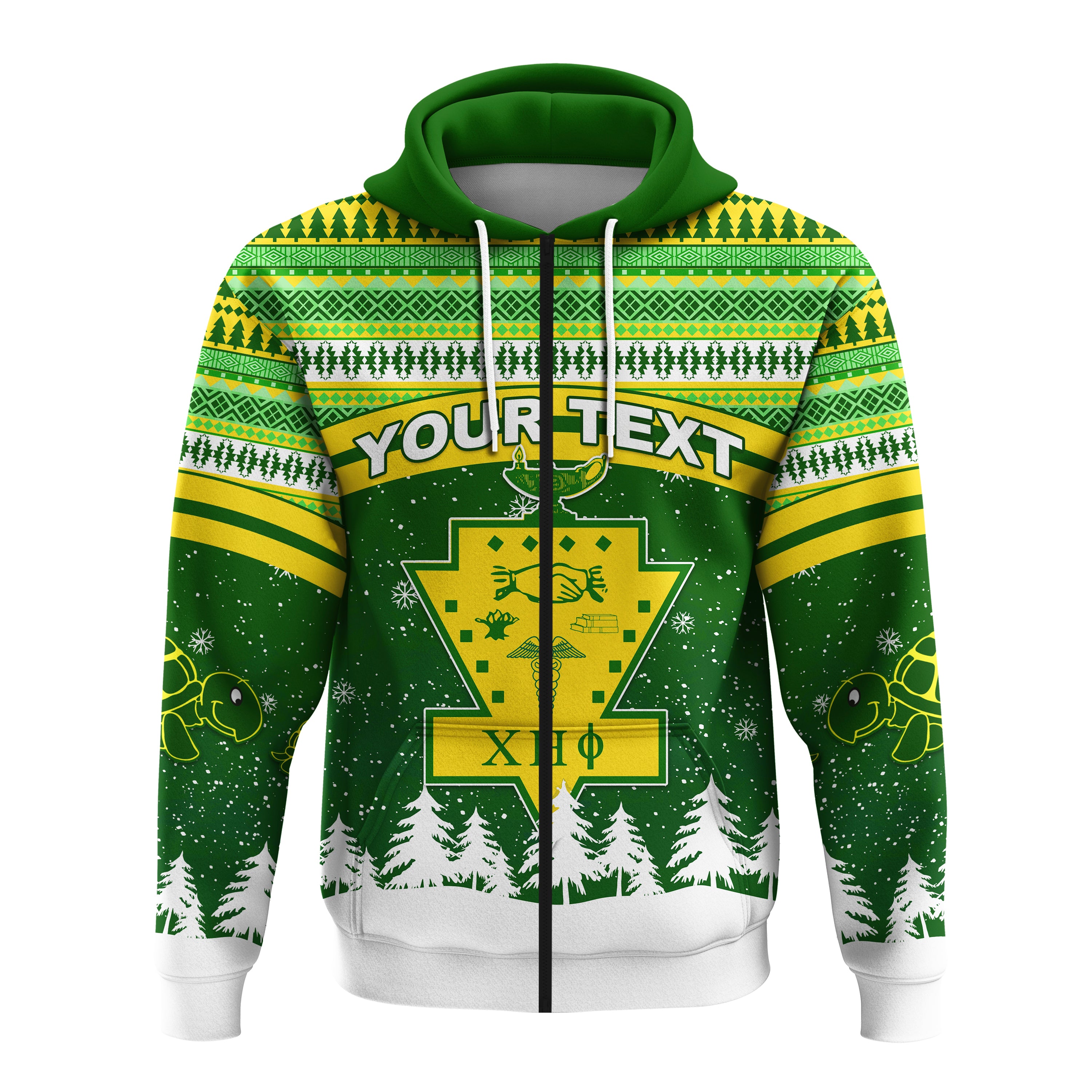 (Custom Personalised) Chi Eta Phi Christmas Zip Hoodie African Pattern Lt13