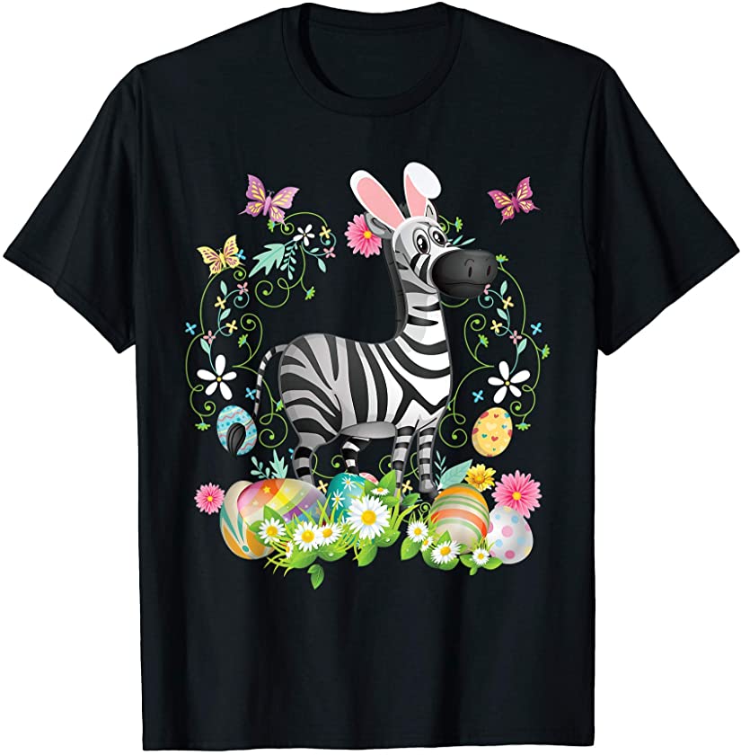 Bunny Zebra Happy Easter Day Lover Egg Hunt Lovely Cute T-Shirt