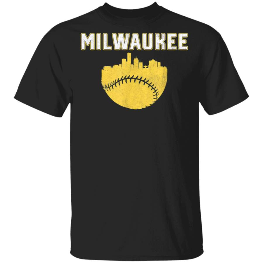 Vintage Milwaukee Wisconsin Cityscape Baseball TShirt Kansas City Football T-Shirt