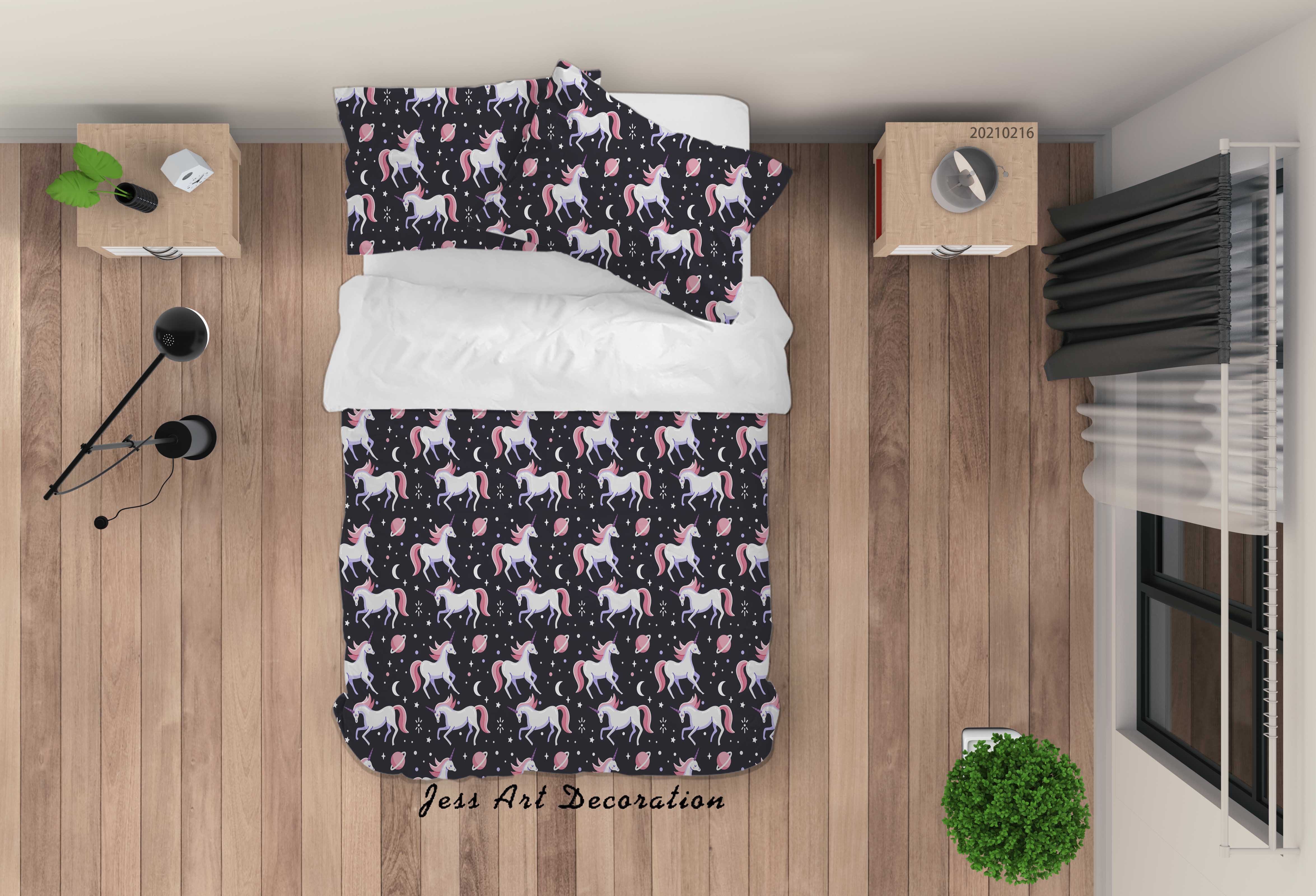 3D Hand Drawn Animal Unicorn Quilt Cover Set Bedding Set Duvet Cover Pillowcases 32