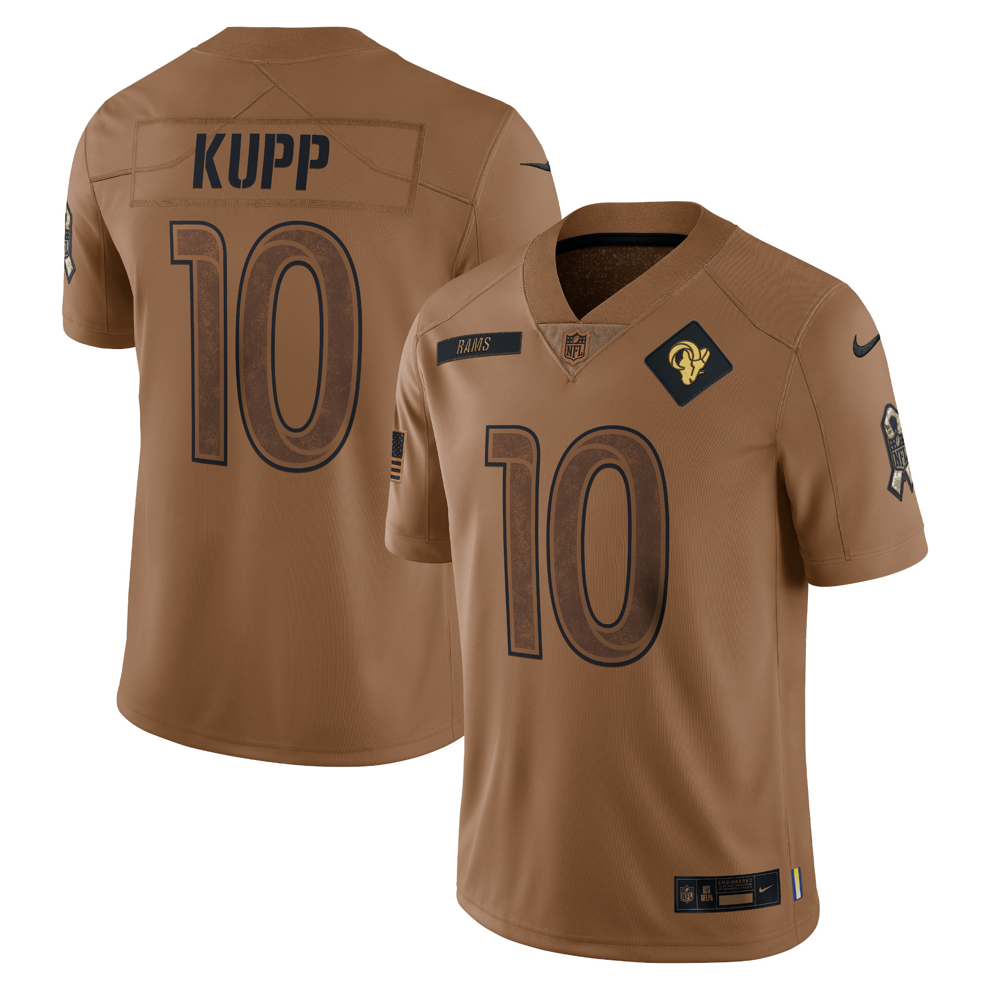 Cooper Kupp Los Angeles Rams 2023 Salute To Service Limited Jersey – Brown