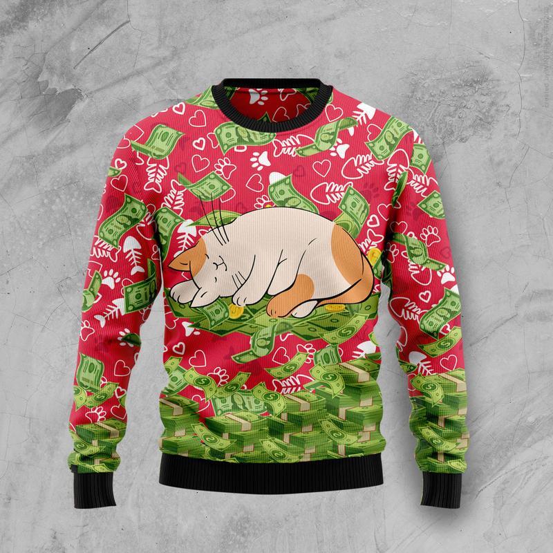 Cat Ugly Christmas Sweater | For Men & Women | Adult | Us5909