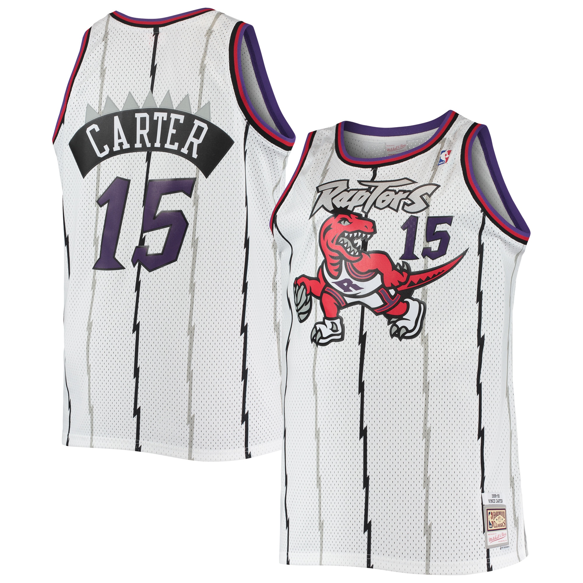 Vince Carter Toronto Raptors Mitchell & Ness 1998/99 Big & Tall Hardwood Classics Swingman Jersey – White