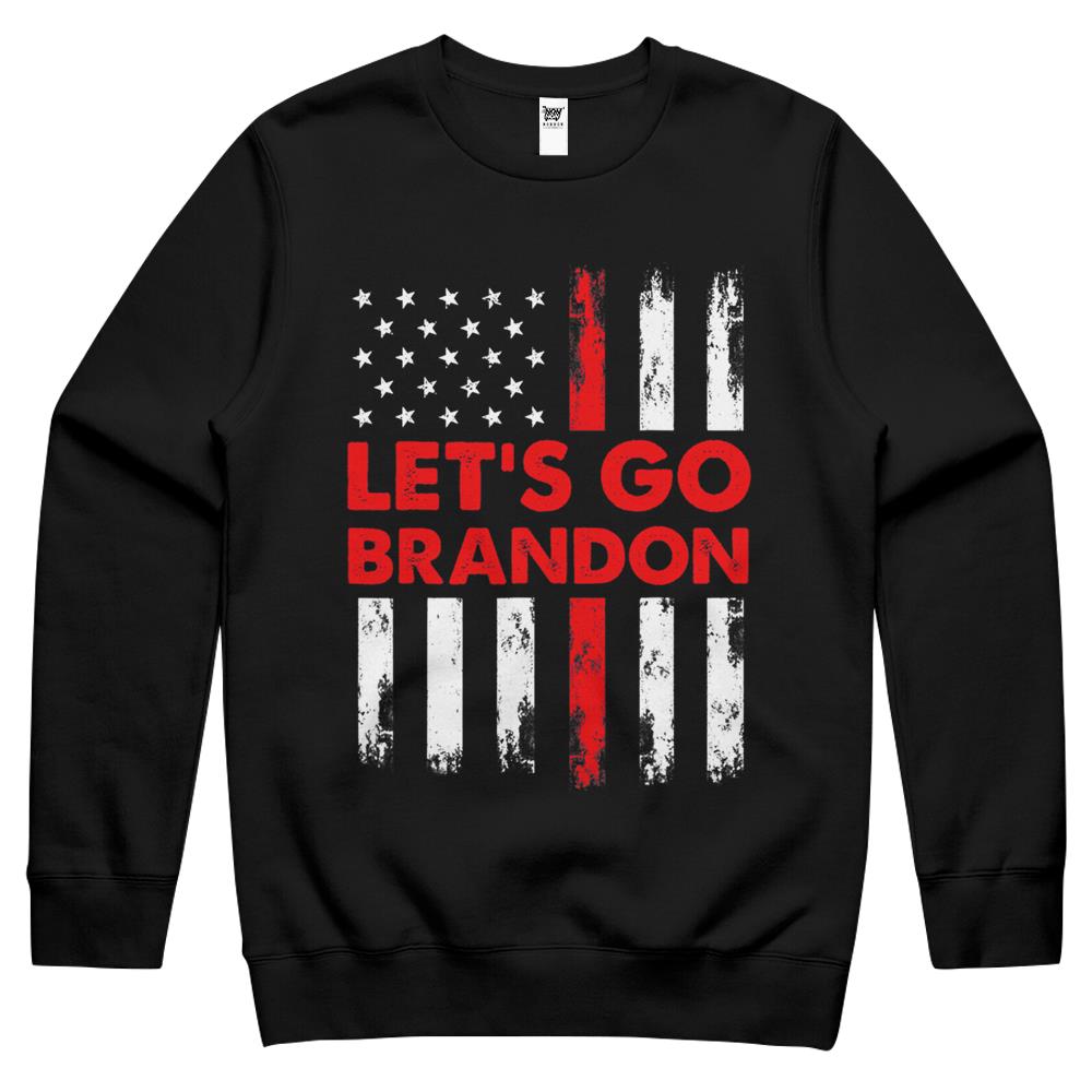 Let’S Go Brandon Chant Conservative Us Flag Crewneck Sweatshirt