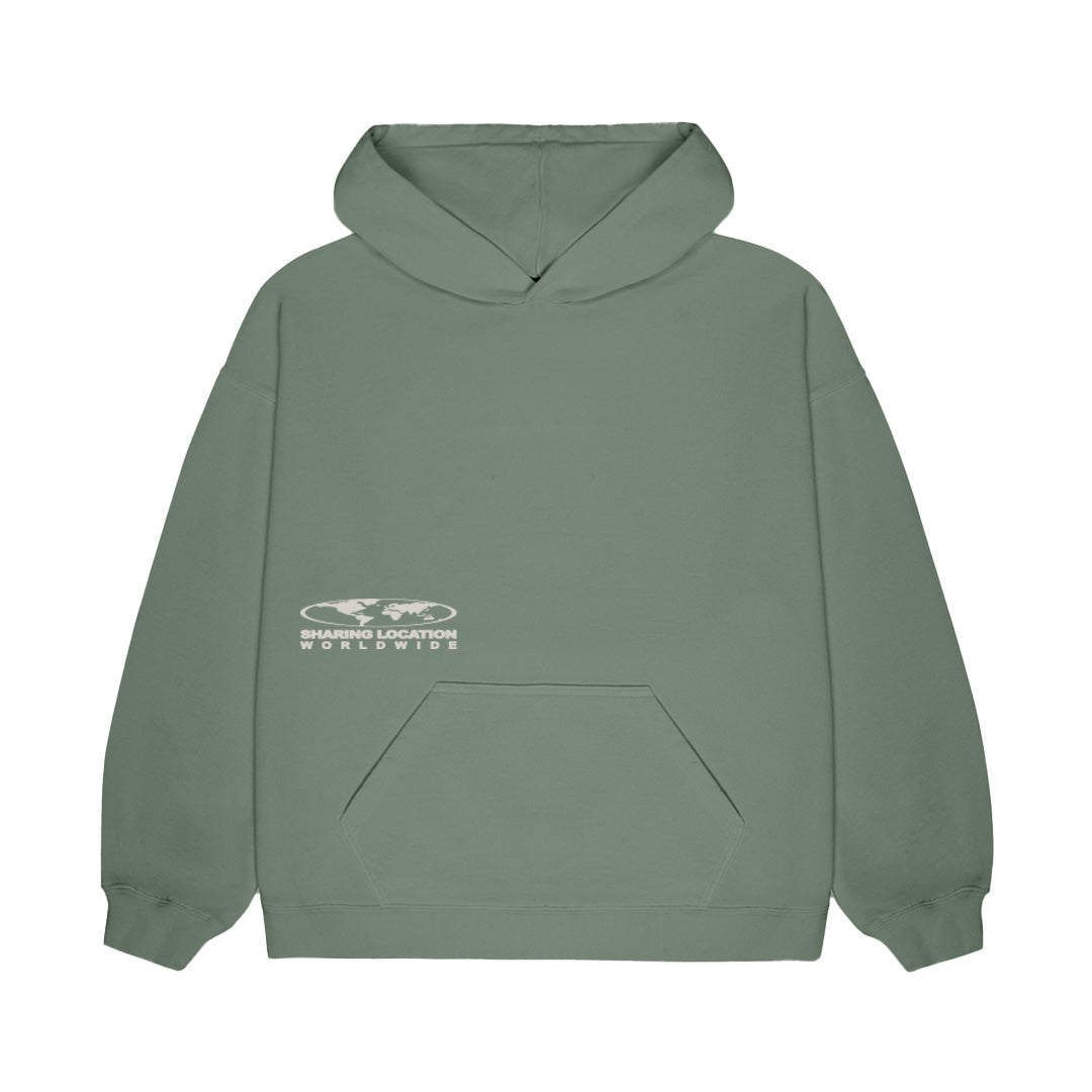 Sharing Location Hoodie Olive