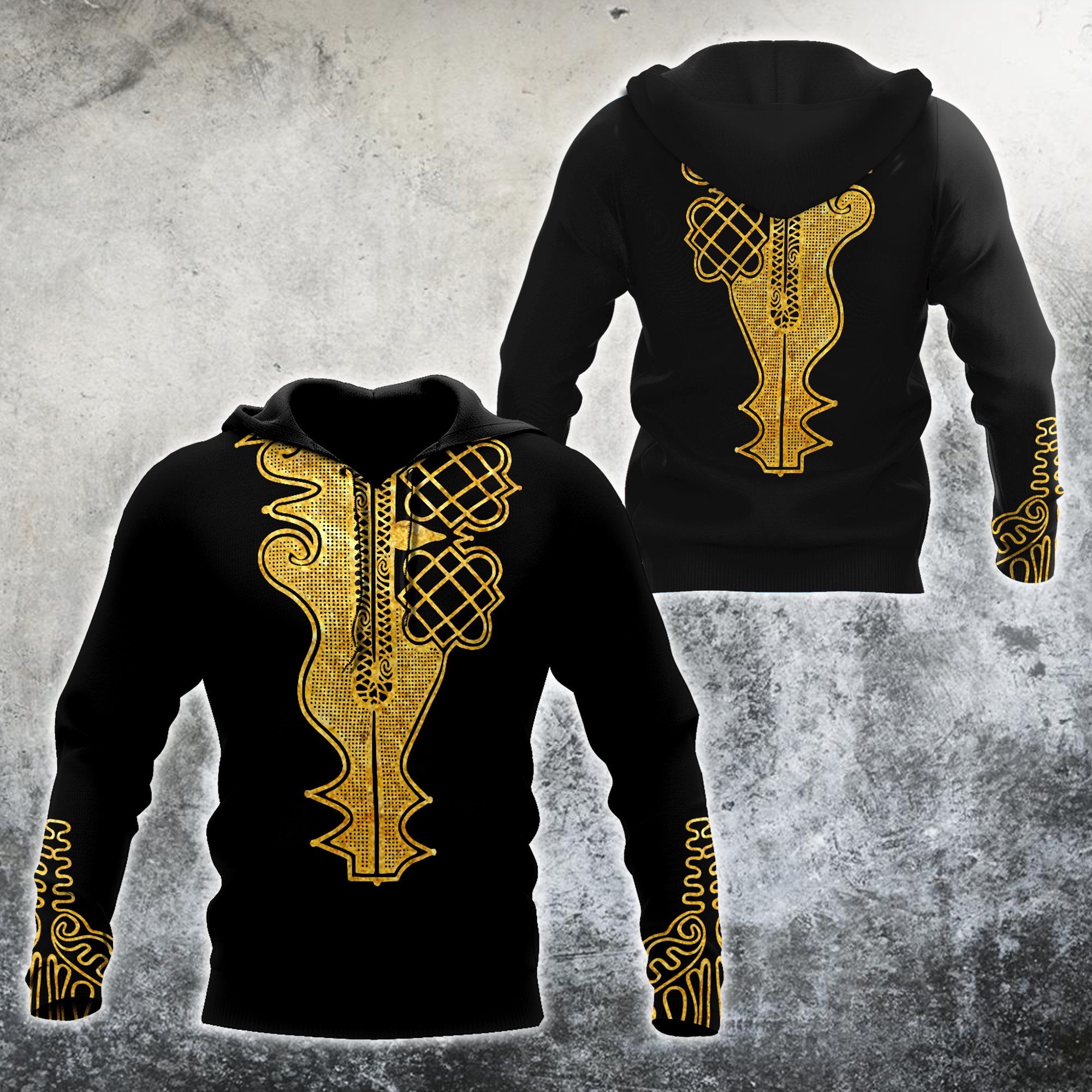 African Golden Dashiki 3D All Over Print, Unisex 3D Hoodie T Shirt Plus Size S-5Xl