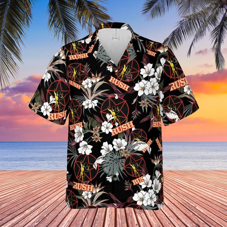 Rush Rock Band Tropical Forest All Over Print Hawaii Shirt Black Ha92160