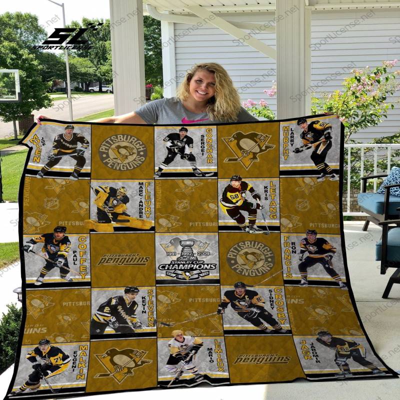 H Pittsburgh Penguins L25 Quilt Blanket