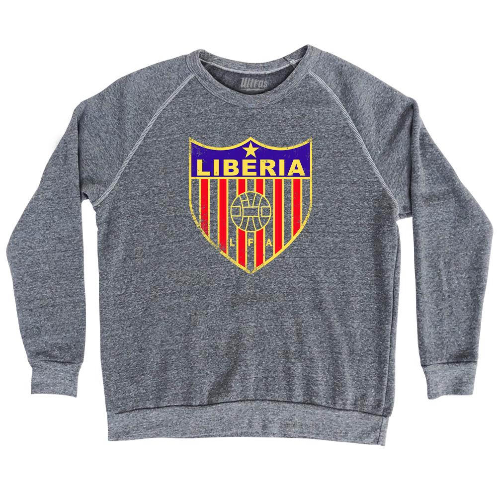 Vintage Liberia Soccer Crest Adult Tri-Blend Sweatshirt