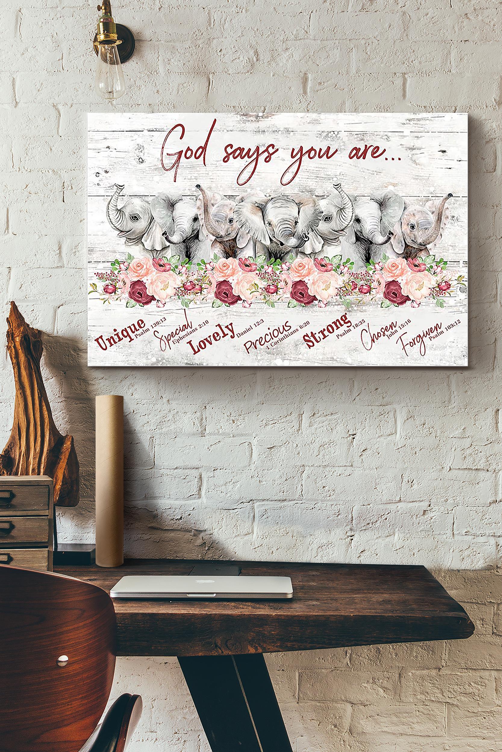 Elephants God Says You Are (Unframed) Poster